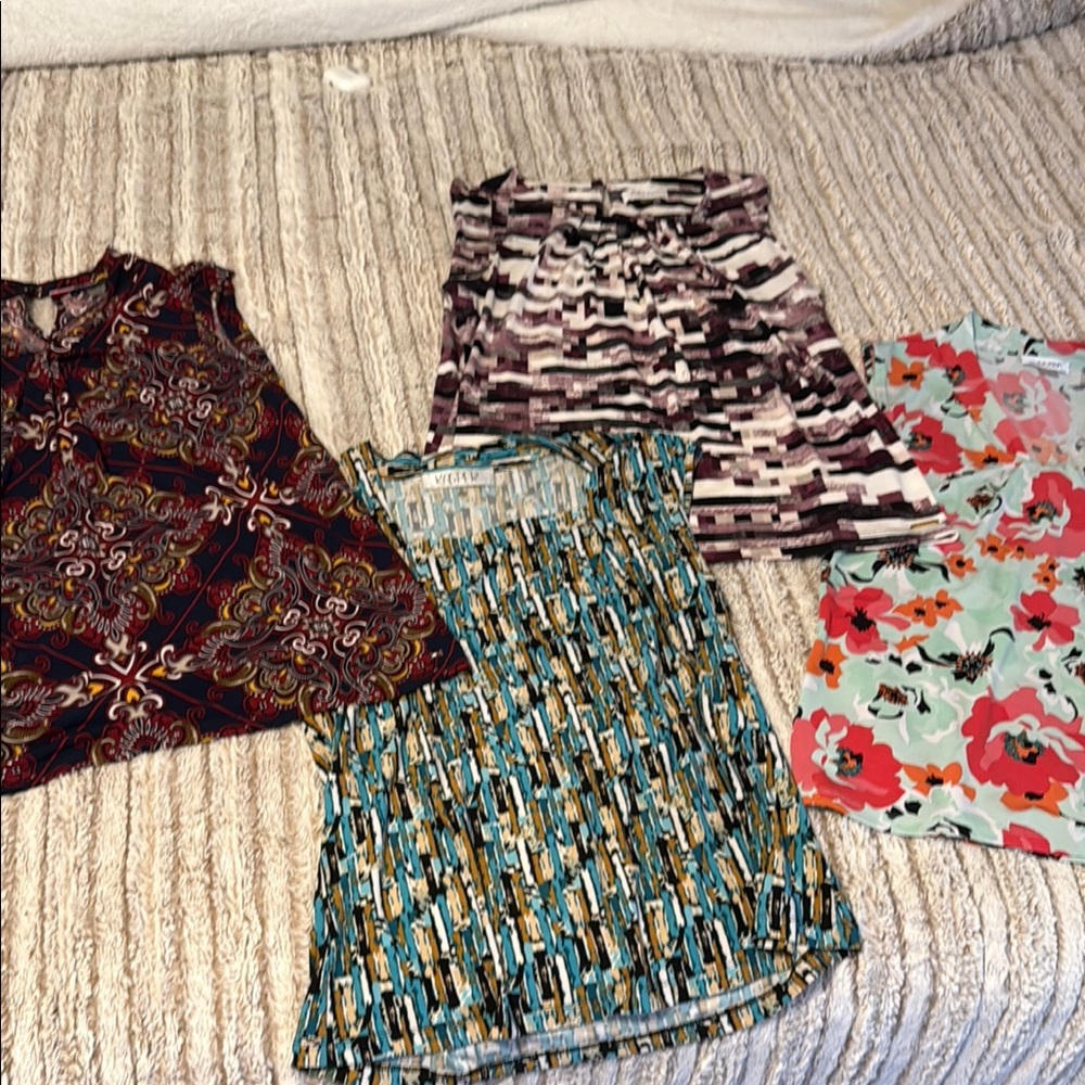 Multicolor Patterned Women's Shirt Bundle of 4 shirts
